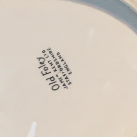 James Kent Old Foley Blue White Paisley Leaf Trinket Relish Dish W/Gold England - Picture 7 of 16